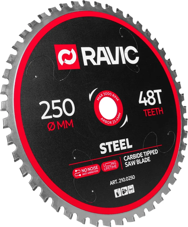  Диск пильный TCT по стали Ravic, 250х25,4 мм, 48T