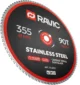  Диск пильный TCT по нержавеющей стали Ravic, 355х25,4 мм, 90T