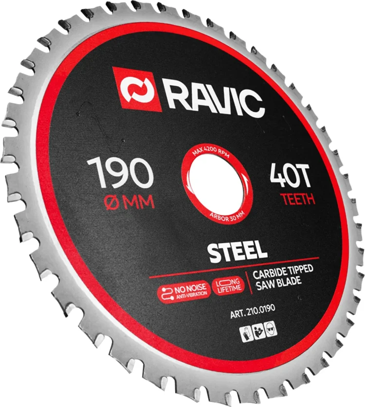  Диск пильный TCT по стали Ravic, 190х30 мм, 40T