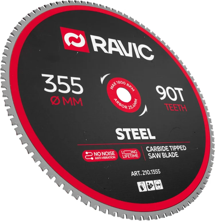  Диск пильный TCT по стали Ravic, 355х25,4 мм, 90T